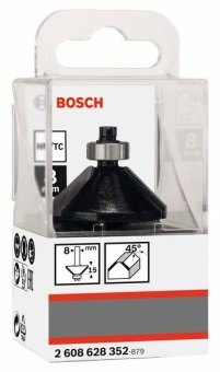 Фреза для снятия фасок/V-образнaя пазовая фреза 8 mm, B 11 mm, L 15 mm, G 56 mm, 45° 2608628352